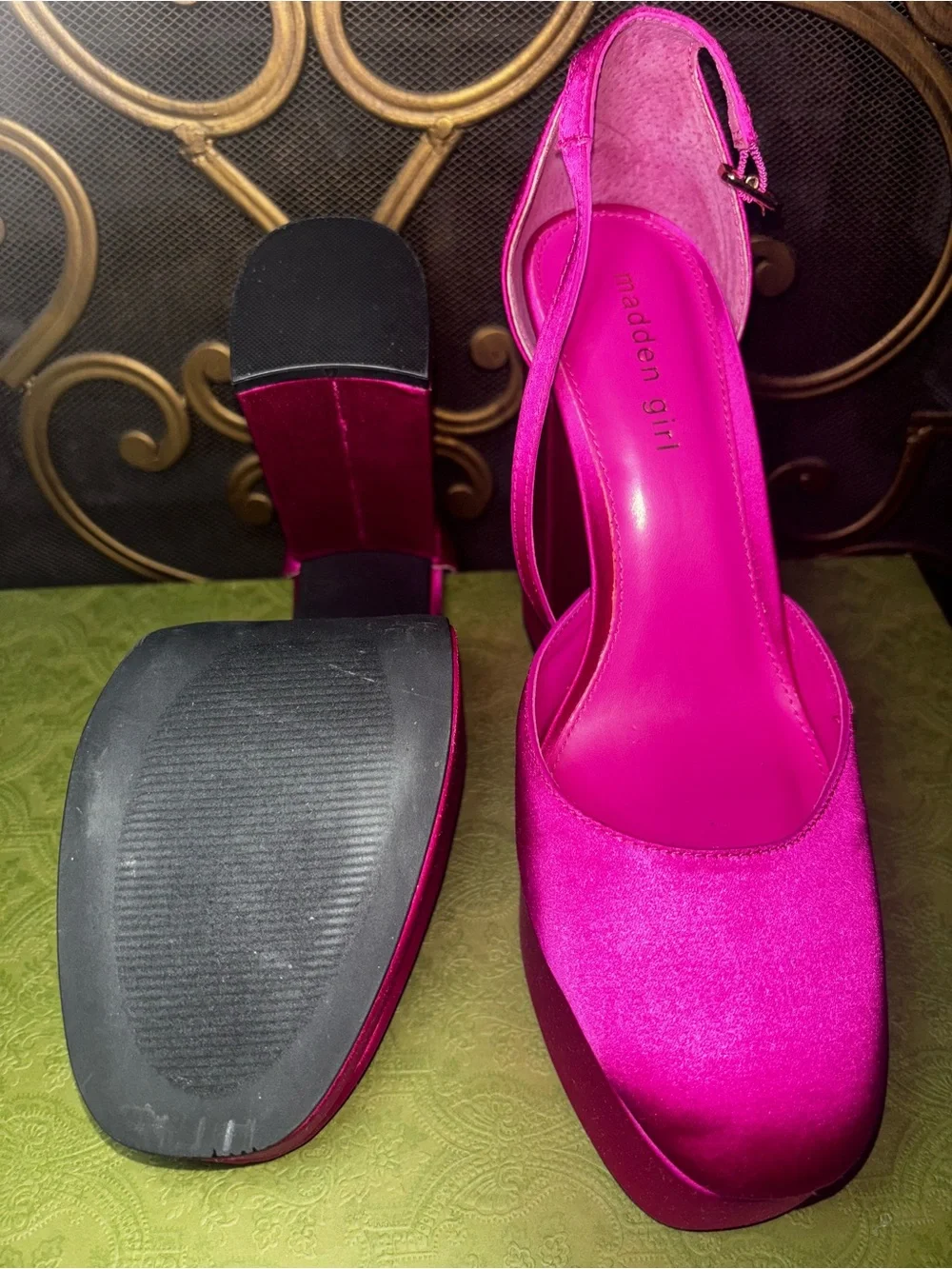 Madden Girl Hot Pink Satin Platforms
